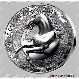 Frankreich 10 Euro 2026 Silber Proof - Jahr des PFERDES / Year of the HORSE - Lunaserie Monnaie de Paris