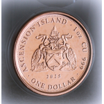 NEU* 1 oz Kupfer Ascension 2025 BU - REAL PHOTO - SEGELSCHIFF / SAILING SHIP  - Offizielle Kupfermünze - Legal Copper coin - 1$