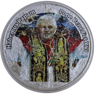 1 oz USA American Eagle/Liberty 2005 Stardust - PAPST BENEDIKT XIV. Habemus Papam - Silber Color Sternenstaub Edition - Joseph Ratzinger