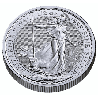 NEU* 1/2 oz BRITANNIA 2026 BU - UK Großbritannien - Silber 1 Pfd. - Neue Britannia 2026 - United Kingdom