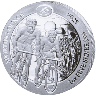 1 oz Ruanda 2025 BU - RADSPORT / CYCLING -  Sporting Ounce - Silber 50 RWF