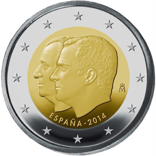 2 Euro Spanien 2014 Proklamation Felipe IV bfr