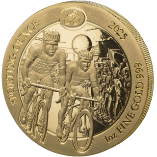 1 oz Gold Ruanda 2025 BU - RADSPORT / CYCLING -  Sporting Ounce - Silber 100 RWF