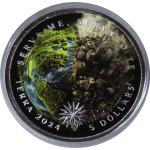 NEU * 1 oz Tokelau 2024 Color - TERRA / EARTH - Grünland vs Betonstädte / Greenland vs concrete cities  - 3-Dimensionale Colorierung - Silber Prooflike 5 NZ$