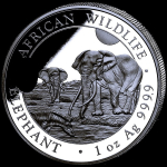 NEU* 1 oz Somalia Elefant 2026 BU - African Wildlife -...