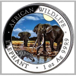 NEU* 1 oz Somalia Elefant 2026 COLOR - African Wildlife -...