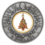 2 oz Australien 2025 antique - SANTAS WORKSHOP - Santa Klaus Weihnachts Werkstatt - mit beweglichen Weihnachtsbaum - Perth Mint Weihnachtsedition >  silber antique Finish 2 AU$