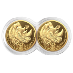 2 x 1/2 oz Gold Südafrika Big Five NASHORN / RHINO...