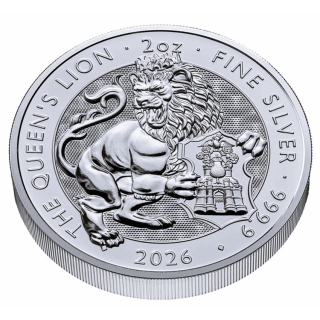 NEU* 2 oz UK 2026 Tudors Beasts BU - BRITISH LION - Britischer LÖWE - Royal Tudor Beasts - Großbritannien Silber 5Pfd.