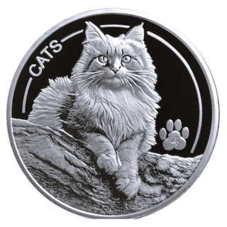 NEU* 1 oz Fiji 2025 Prooflike - CATS KATZEN - Serie Katzen Ausgabe 4 - 50 cent