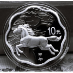 NEU* 1 oz China 2014 PROOF FLOWER - Jahr des PFERDES /...
