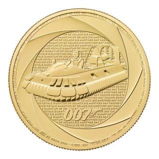 NEU* 1 oz Gold UK 2026 BU - BOND007 - OSPREY HOVERCRAFT - Six Decades BOND / Sechs Jahrzehnte 007 - Quantum of  Solace / Die Another Day - Silber Bond in den 00`S - 100 Pfd.