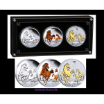 BESTELLBAR * 3 oz SET Australien 2026 Proof TRIO SET - JAHR des PFERDES / YEAR of the HORSE - LUNAR 3 - Silberpferde