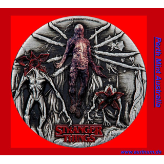 2 oz Tuvalu 2026 Antique - Stranger Things VILLAINS /SCHURKEN - Silber antique finish 5$ - Nostalgie 80er Jahre -Preisgekrönte Netflix Serie