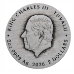 2 oz Tuvalu 2026 Antique - Stranger Things VILLAINS /SCHURKEN - Silber antique finish 5$ - Nostalgie 80er Jahre -Preisgekrönte Netflix Serie