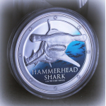 1 oz Niue 2013 Proof - HAMMER-HAI / HAMMERHEAD SHARK -...