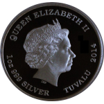 1 oz Tuvalu 2014 Proof - FLORIDA ALLIGATOR - silber color farbig 1 $