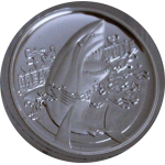 1 oz Australien 2015 Proof Konkav - WEISSER HAI / GREAT WHITE SHARK - Silber 1$