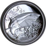 1 oz Australien 2015 Proof Konkav - WEISSER HAI / GREAT WHITE SHARK - Silber 1$