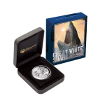 1 oz Australien 2015 Proof Konkav - WEISSER HAI / GREAT WHITE SHARK - Silber 1$