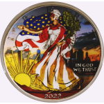 1 oz USA 2021 American Eagle & Liberty - NEW YORK CITY bei TAG / DAY Shilouette - Edition Color farbig