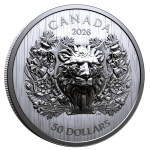 NEU*Einzelstück* 2.18 oz - Kanada 2026 Proof - HERALDISCHER LÖWE / HERALDIC LION -  Kanadischer Wappenlöwe - Extraordinarily High Relief  - 68 g Silber 20 CA$