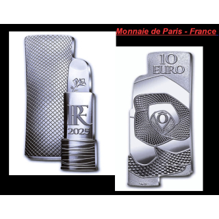 NEU* 22.2 g Frankreich Proof - LANCOME Lippenstift - FRENCH EXCELLENCE Serie -10 Euro Silber Monnaie de Paris