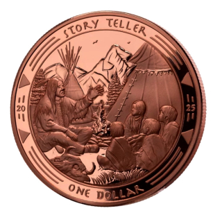 NEU** 3 oz Mesa Grande 2026 Proof Kupfermünze - Der Geschichtenerzähler - Das VERMÄCHTNIS der SIOUX – Legacy of Sioux - Mesa Grande Souvereign Nation - 1$