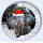 1 Unze Silber Somalia 2021 - Weihnachts Schneekugel / Christmas Edition - Elefant African Wildlife - Farbig Color