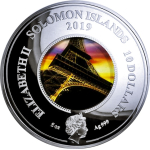 5 oz Solomon Islands 2019 Proof - PARIS EIFELTURM 130...