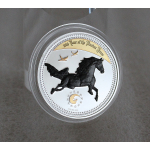 1 oz Kamerun 2014 Black Gilded Proof - Jahr des Pferdes...