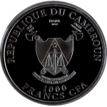 1 oz Kamerun 2014 Black Gilded Proof - Jahr des Pferdes YIN YANG / Year of the HORSE - Star Horse Artist Edition - 1000 Francs