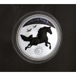 1 oz Kamerun 2014 Black Proof - Jahr des Pferdes YIN YANG...
