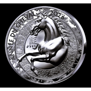 1 oz Frankreich 20 Euro 2026 Ultra High Relief - Jahr des PFERDES / Year of the HORSE - Silber Lunaserie Monnaie de Paris