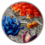 NEU** 1 oz Samoa 2025 Antique COLOR - MEERJUNGFRAU /...