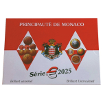 Neu** Monaco Kursmünzensatz 2025 BU - 1 Cent bis 2...