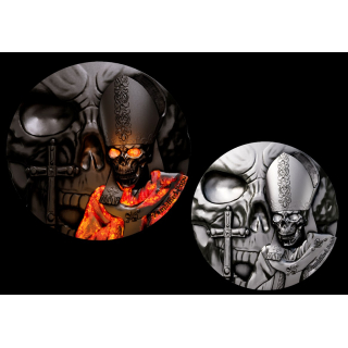 ab Lager** 2 oz Kamerun 2025 - ZOMBIFIED POPE - Der ZOMBIEPAPST - Antique Glow-in-the-Dark - 2000 Francs - Innovativserie !