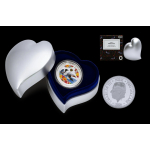 ab Lager** 1 oz Niue 2025 Proof - Der EISTAUCHER /  GREAT NORTHERN DIVER - Liebe ist Wunderbar - Love is Precious Serie Zirkon in Herzform - Silber Color 2 NZ$