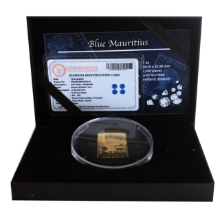 1 oz Ghana 2020 Gilded Proof - Blaue Mauritius mit 4 Diamanten - Queen Elizabeth. II - Silber 5 Cedis
