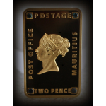 1 oz Ghana 2020 Gilded Proof - Blaue Mauritius mit 4 Diamanten - Queen Elizabeth. II - Silber 5 Cedis