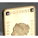 1 oz Ghana 2020 Gilded Proof - Blaue Mauritius mit 4 Diamanten - Queen Elizabeth. II - Silber 5 Cedis