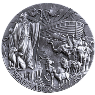 2 oz Kamerun 2025 Antique - NOAHS ARCHE / NOAHS ARK - Dir Grosse Flut - Biblische Geschichten serie - Silber Antique Finish - 2,000 Frs