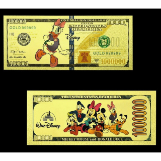 NEU ** Goldfolie DAISY DUCK Disney World - 24-Karat Vergoldung - Polycarbonat - $100 - 24K Note Bill