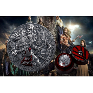2 oz Kamerun 2026 Antique - ROLLO Hrolf Ganger / Graf der Normandie - Der Weg zu WALHALLA Way to Walhalla- Wikinger - silber Antique Finish - 2000 Francs