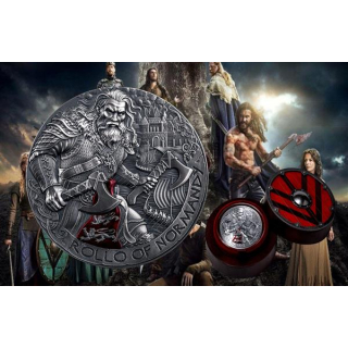 ab Lager*** 2 oz Kamerun 2026 Antique - ROLLO Hrolf Ganger / Graf der Normandie - Der Weg zu WALHALLA Way to Walhalla- Wikinger - silber Antique Finish - 2000 Francs