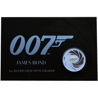1 oz Tuvalu 2021 Coin Card - James Bond 007 - Color Edition - silber 1$ - EINZELSTÜCK
