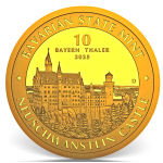 1/10 oz GOLD Deutschland 2025 BU 10 Thaler - SCHLOSS NEUSCHWANSTEIN - BAYERN THALER - DEUTSCHE GOLDUNZE