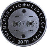 20 g Schweiz 20 Franken 2025 Proof - CERN  Teilchenbeschleuniger - Edition Swiss Mint - Einzelstück
