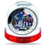 NEU*new* 1 oz Somalia ELEFANT 2026 Schneekugel - WEIHNACHTSMÜNZE / Schneemann & Stern von Bethlehem-  Merry Christmas - Wildlife Silber Farbig Color