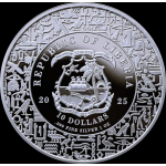 1 oz Liberia 2025 Proof -  OSIRIS Herrscher des Totenreiches - Ägyptische Mythologie / Egyptian Heritage- Edition - Silber Color 10$ - Auflage nur 99 !